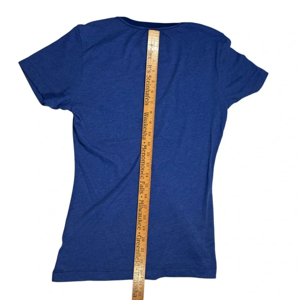 Nike size Small womens top shirt Cubs baseball chicago bear slim fit blue v-neck